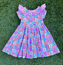 Load image into Gallery viewer, Candy Heart Peplum Dress (Heart Back)
