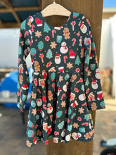 Load image into Gallery viewer, Green Holiday Leo Dress (1 left; 3T or smaller)
