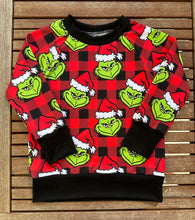 Load image into Gallery viewer, Grinch Raglan Sweater
