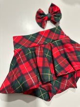 Load image into Gallery viewer, Red/ Green Plaid Skirted Bummies (bow not included)
