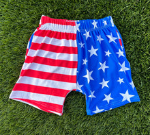Load image into Gallery viewer, Stars &amp; Stripes Play Shorts w/ Pockets
