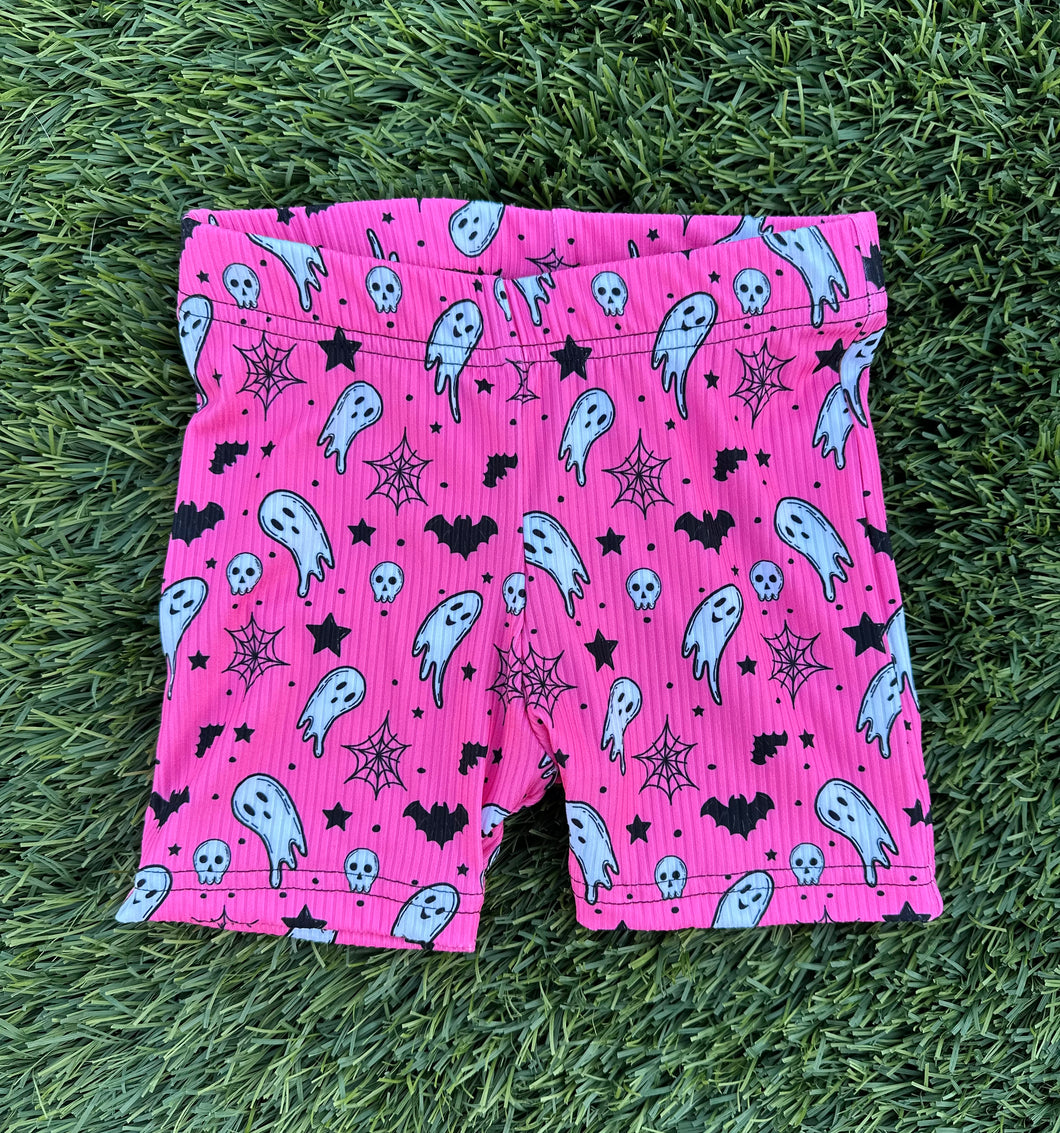 Pink Ghost Biker Shorts
