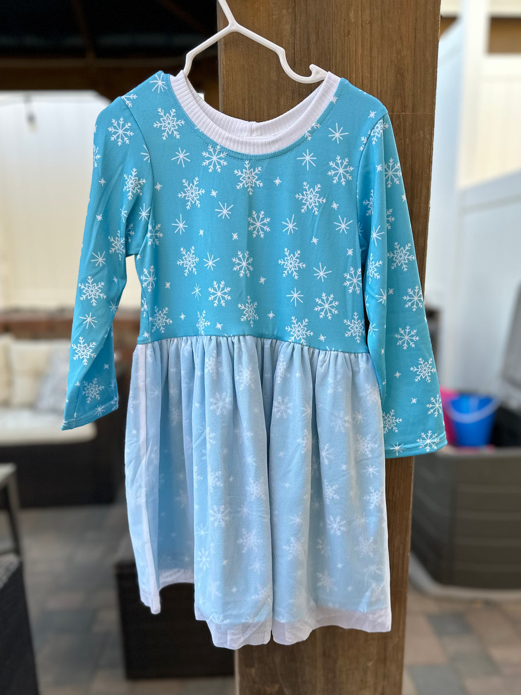 4T Long Sleeve Snowflake Dress